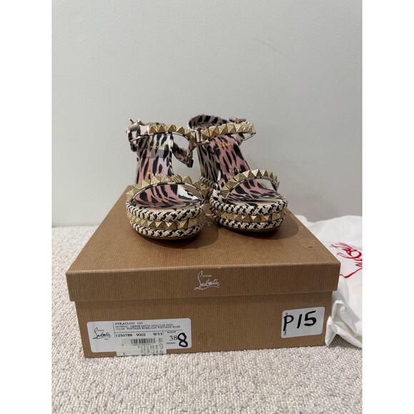 CHRISTIAN LOUBOUTIN
Pyraclou 110 leopard-print wedge sandals 38 BNIB - Picture 11 of 11